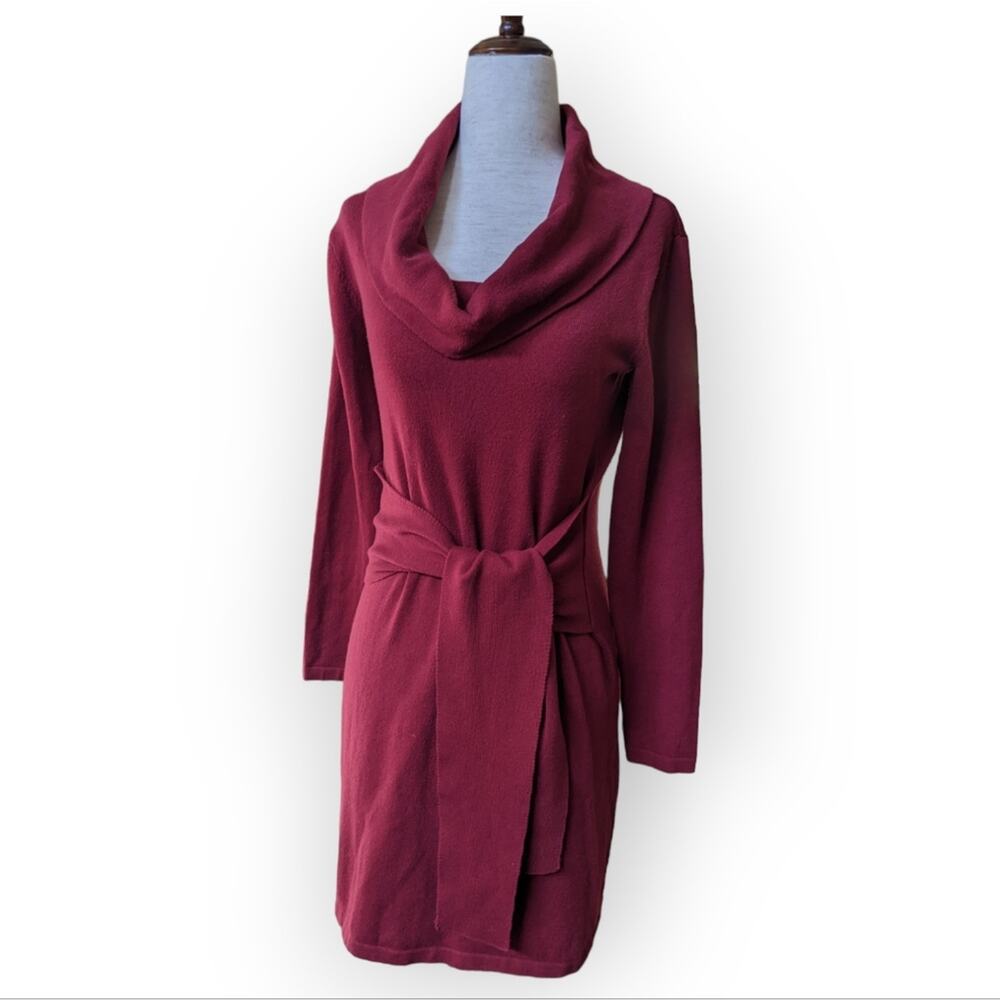 Boston Proper Cotton Silk Cashmere Cowl Neck Sweater Dress